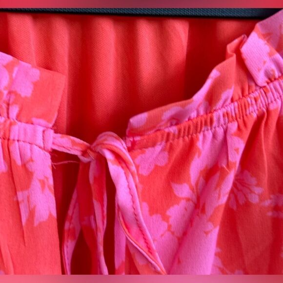 ROBERTSON + RODEO CANDY SHOP POPPY PINK FLORAL SURPLICE RUFFLE DRESS sz M - Picture 7 of 15